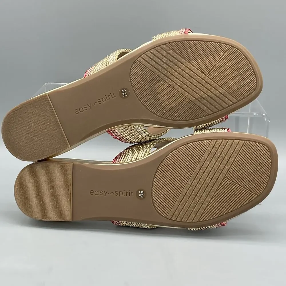 NEW Easy Spirit Women’s Calera Flat Slip on Sandals Light Pink Size 6M